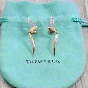 Tiffany & Co Paloma Picasso 18kt Gold Vintage Chrysalis Diamond Earrings